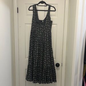 American Eagle Floral Print Black Maxi Dress